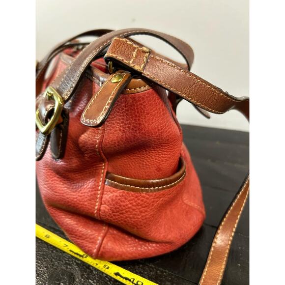 Vintage Fossil Red Pebbled Leather Purse Shoulder Bag - Picture 3 of 13